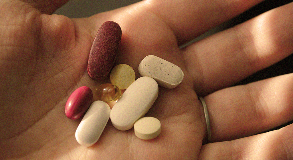 pcos woman have all the supplement in hand 